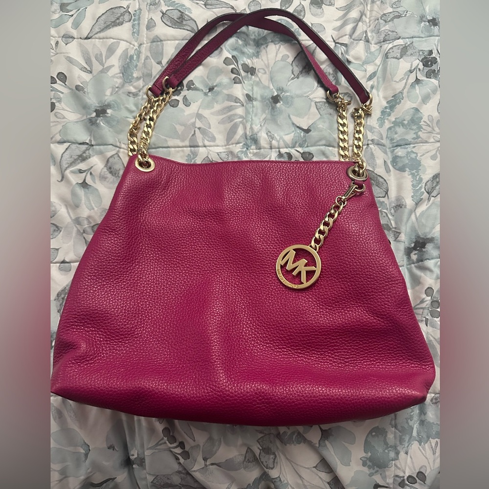 Michael Kors Fuchsia Leather Shoulder Bag